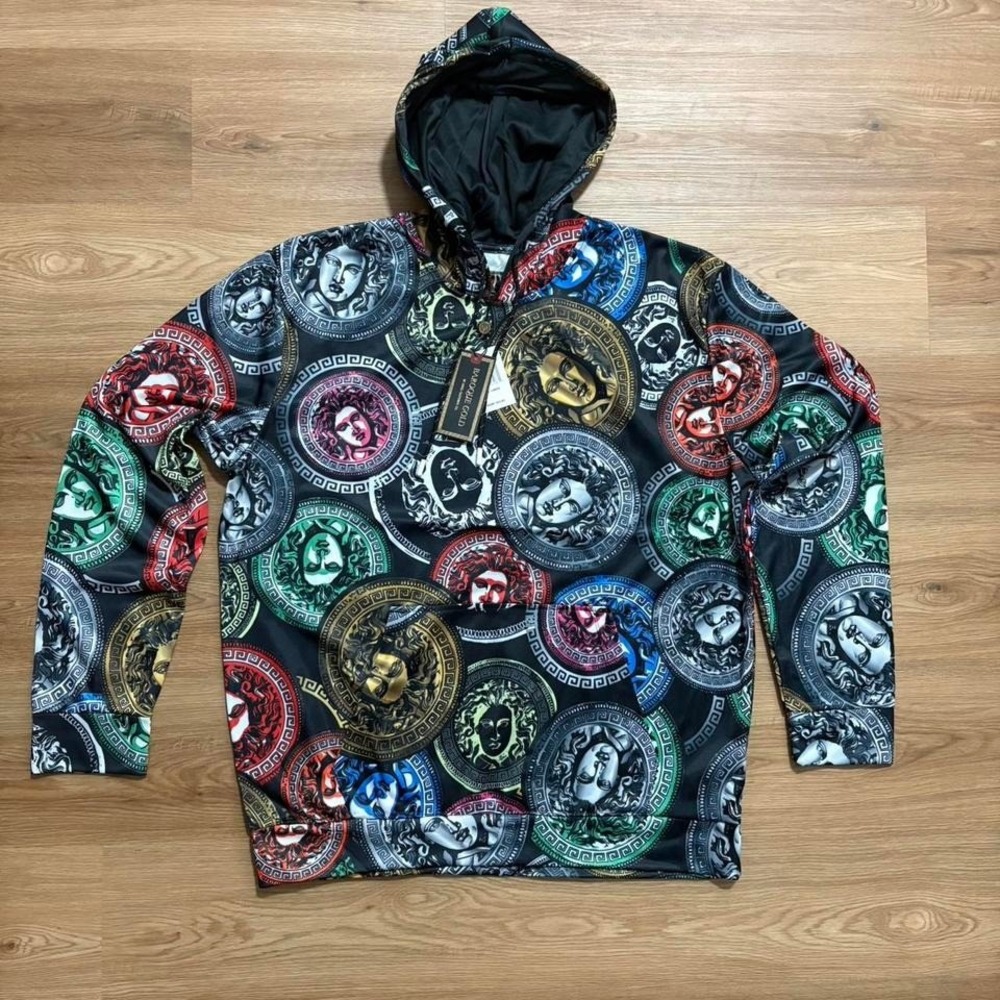 Baroque Gold Multi-Color Medusa Hoodie (Size Large)